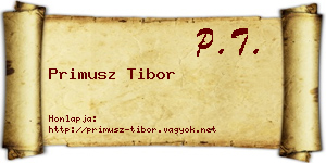 Primusz Tibor névjegykártya